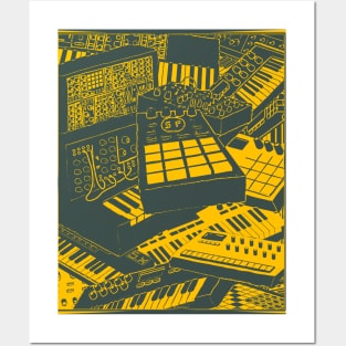 Synthesizers and electronic music instruments for musician Posters and Art